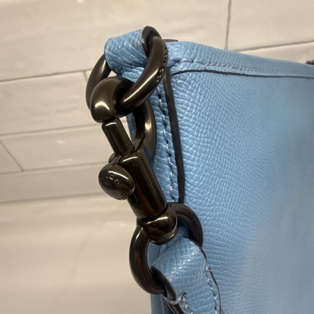 COACH Kitt Messenger Crossbody Bag Blue Crossgrain Leather Shoulder Purse CLEAN! - Picture 5 of 16